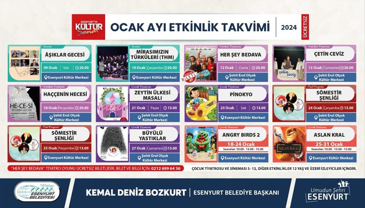 Esenyurt’ta Kültür Sanat Dolu Bir Ocak Ayı Programı