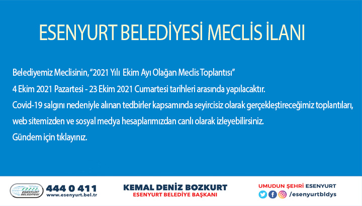 Ekim Ayı Meclis İlanı