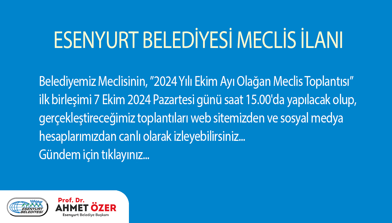 2024 YILI EKİM AYI MECLİS İLANI