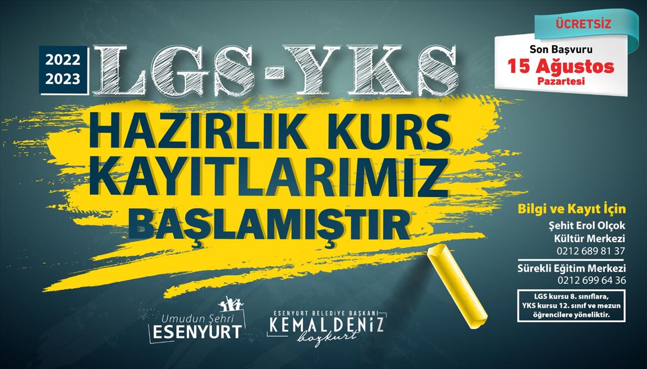 LGS YKS Hazırlık Kurs Kayıtlarımız Başlamıştır