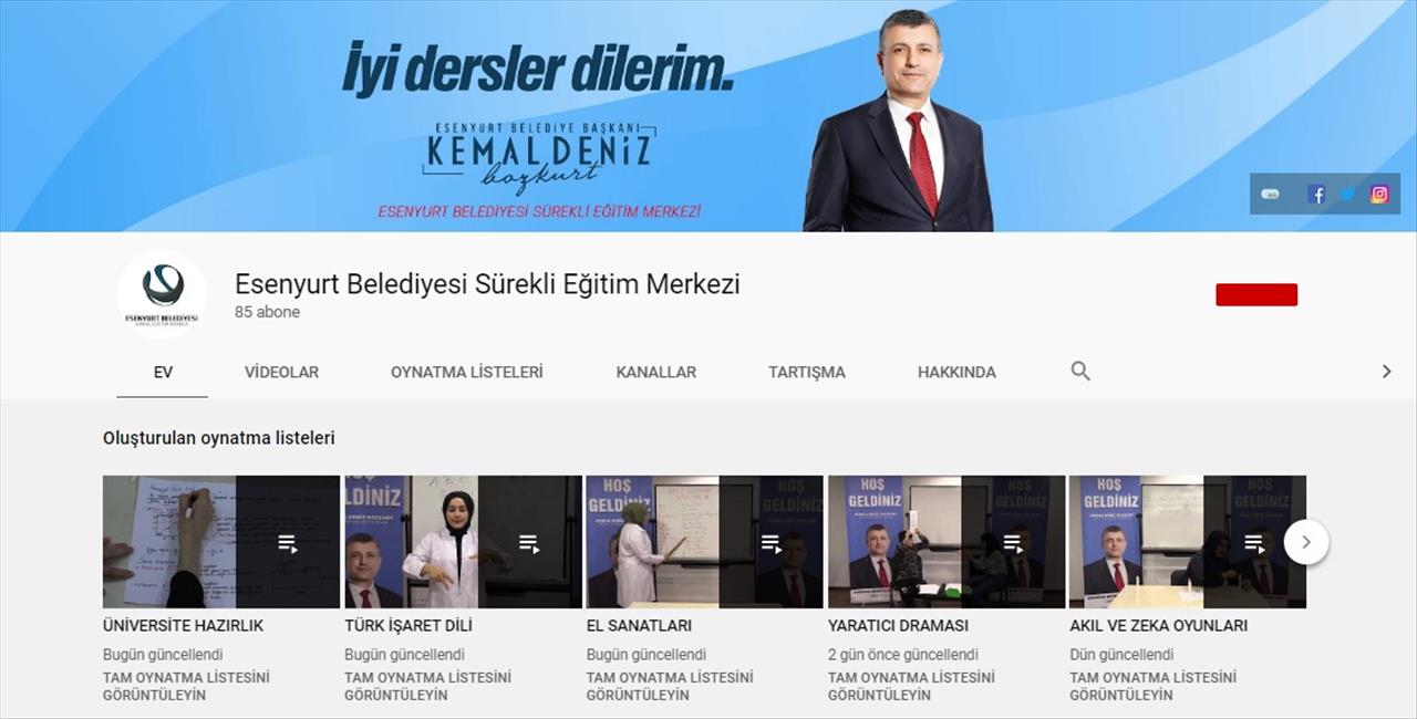 Esenyurt Belediyesi, Eğitimin Aksamaması İçin 52 Branşın Ders Konularını Youtube’a Yükledi 