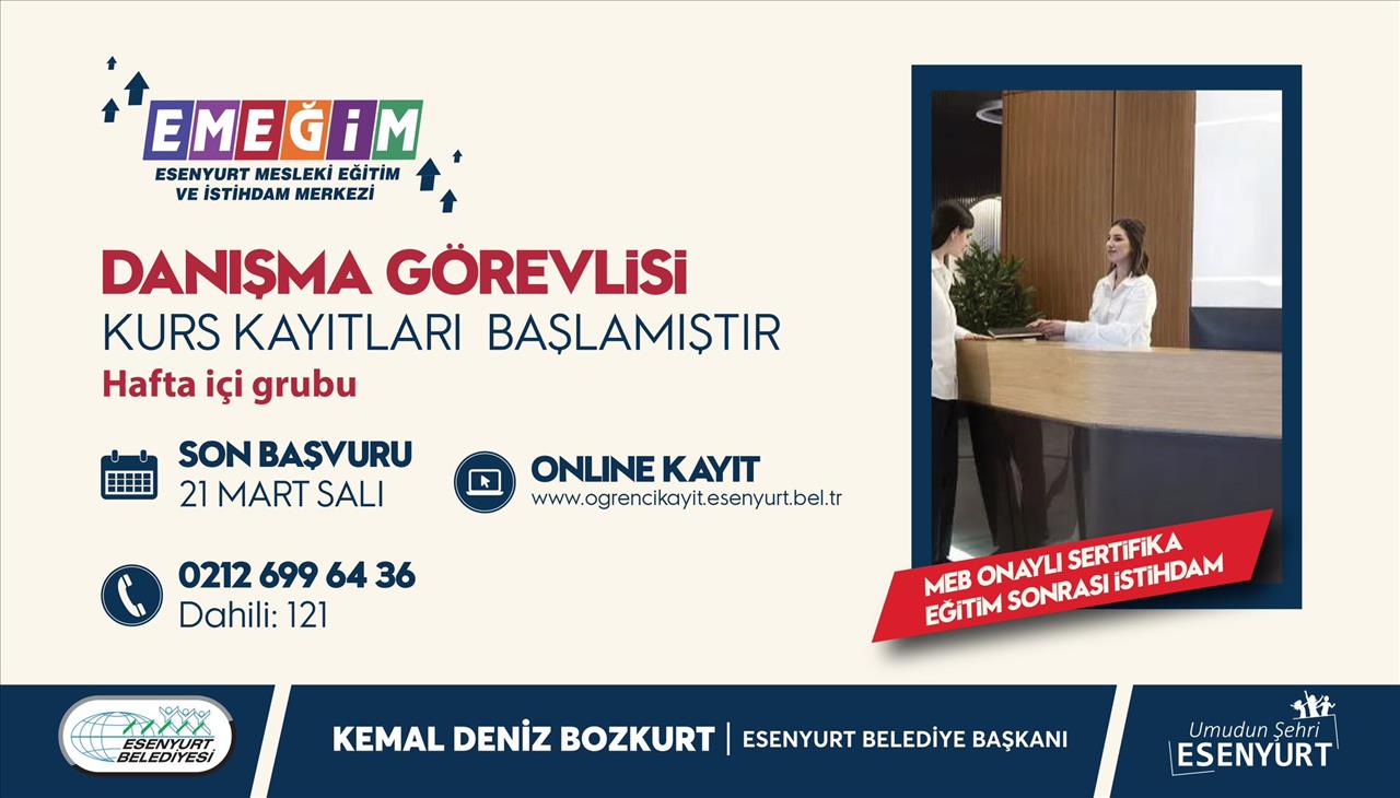 Danışma Görevlisi Kurs Kayıtları Başlamıştır