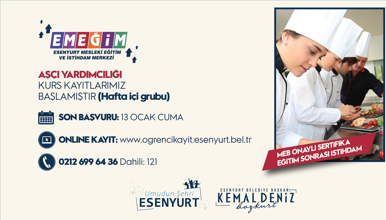 AŞÇI YARDIMCILIĞI KURS KAYITLARI