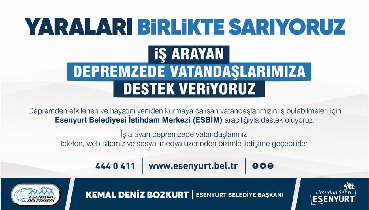 ESBİM ile Yaraları Birlikte Sarıyoruz