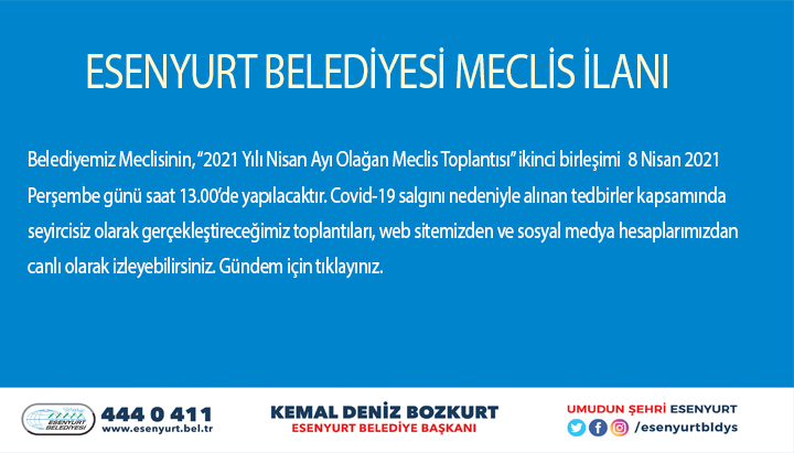 Nisan Ayı Olağan Meclis Toplantısı