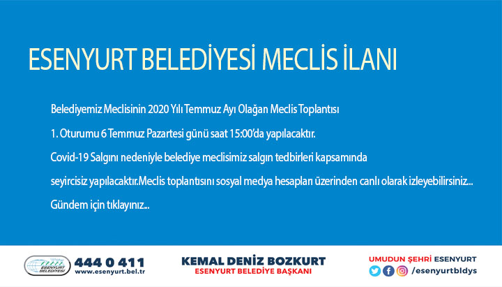 Temmuz Ayı Meclis İlanı