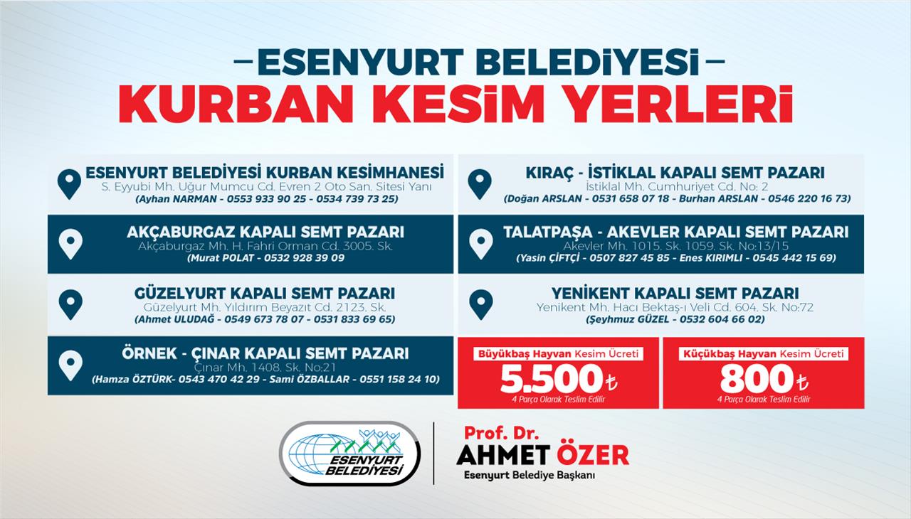 Esenyurt Belediyesi Kurban Kesim Yerleri