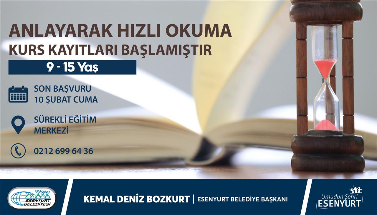 Anlayarak Hızlı Okuma Kurs Kayıtları Başlamıştır