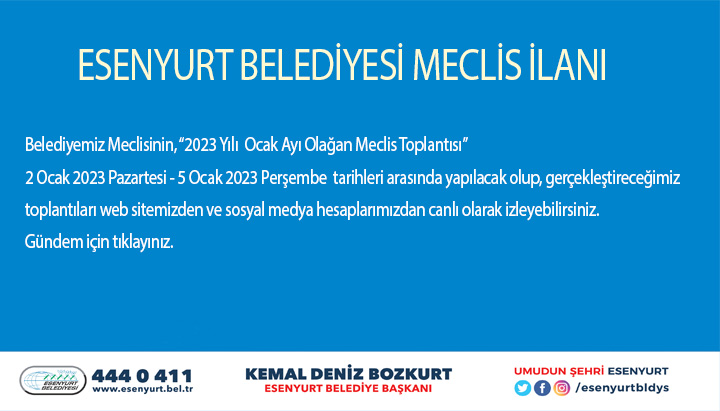 Ocak Ayı Meclis İlanı