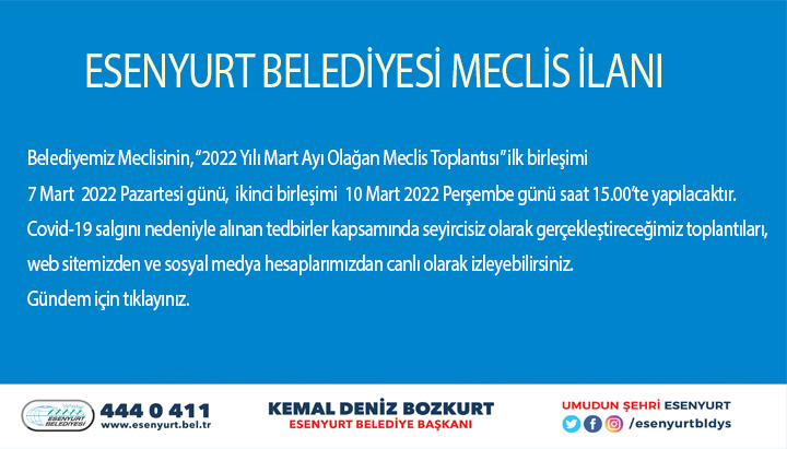 Mart Ayı Olağan Meclis İlanı