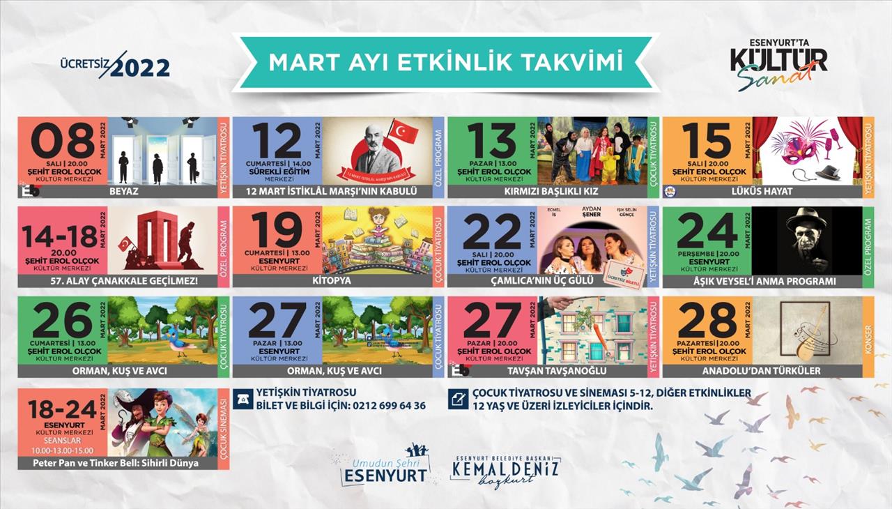 Mart Ayı Etkinlik Takvimi