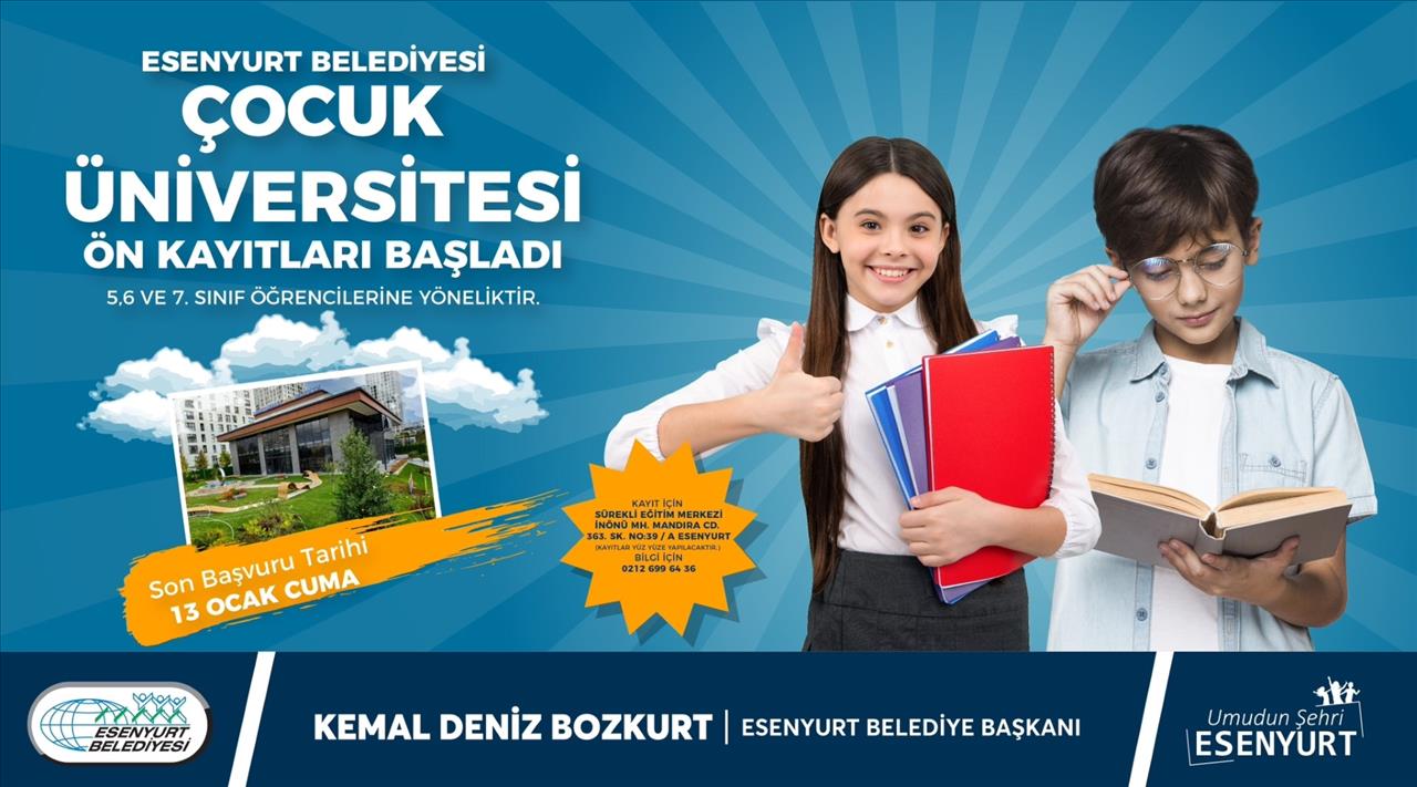 Çocuk Üniversitesi’nin Ön Kayıtları Başladı