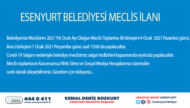 Ocak Ayı Meclis İlanı