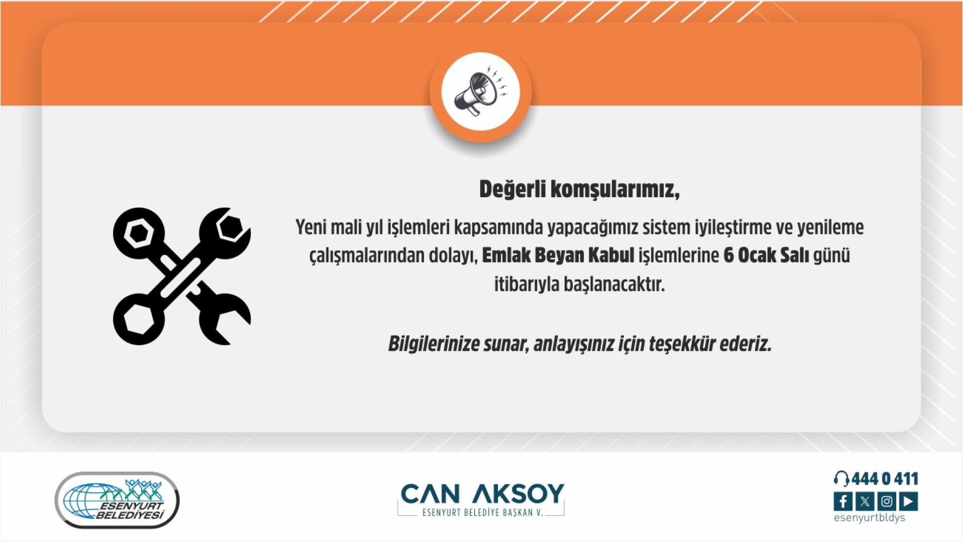 Yeni Yıl Sistem İyileştirme Duyurusu