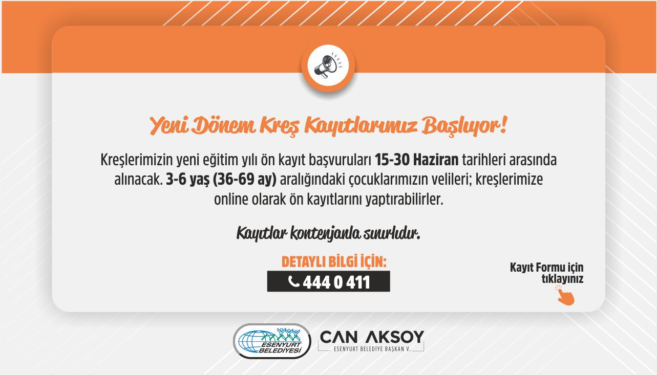 Yeni Dönem Kreş Kayıtlarımız Başlıyor!